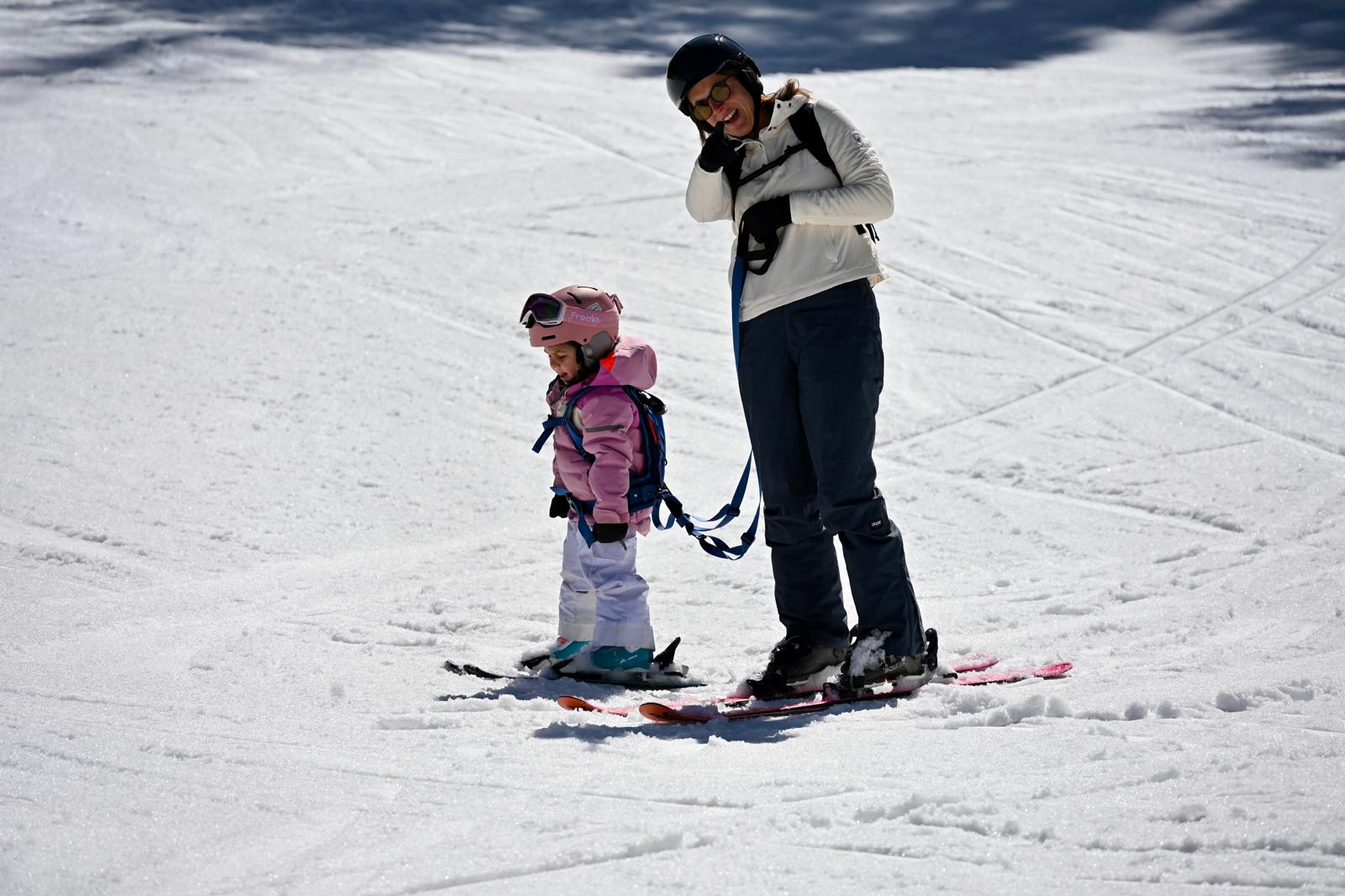 Grand-père sur les pistes